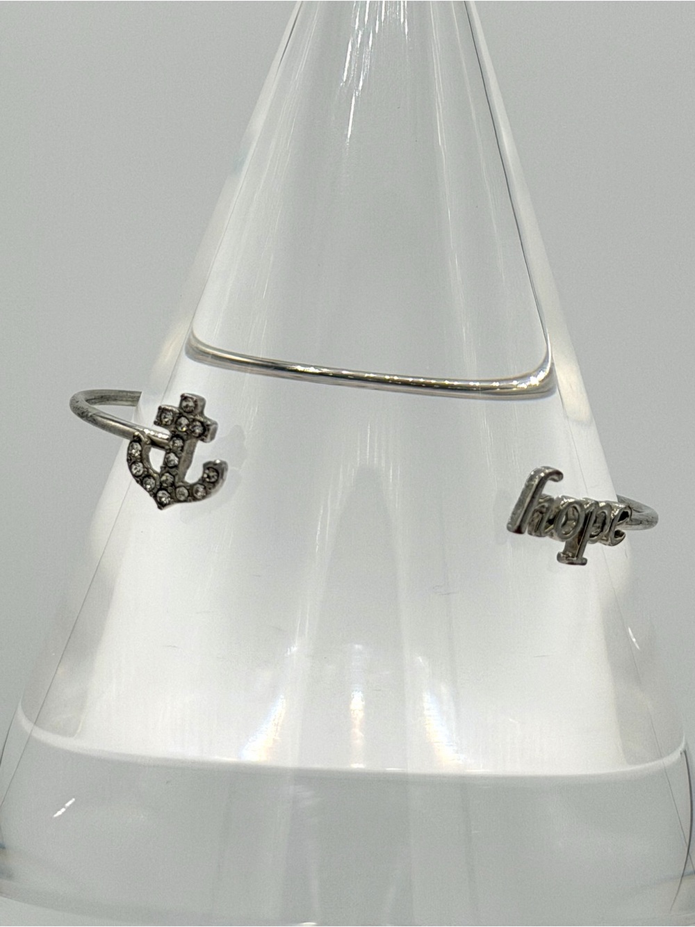 HOPE Woman’s Silver-tone Graphic Inspirational Anchor Cuff Bracelet Jewelry
